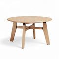 Table ronde en bois naturel 75 x 75 x 40 cm pour espace de vie moderne