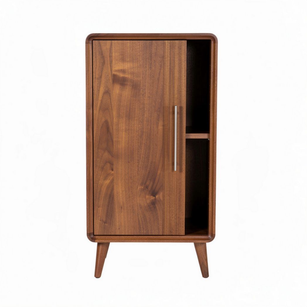 Meuble de rangement en bois de noyer dimensions 60 x 40 x 100cm avec porte et étagère