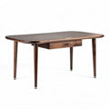 Table en bois foncé avec tiroir dimensions 150 x 90 x 75cm