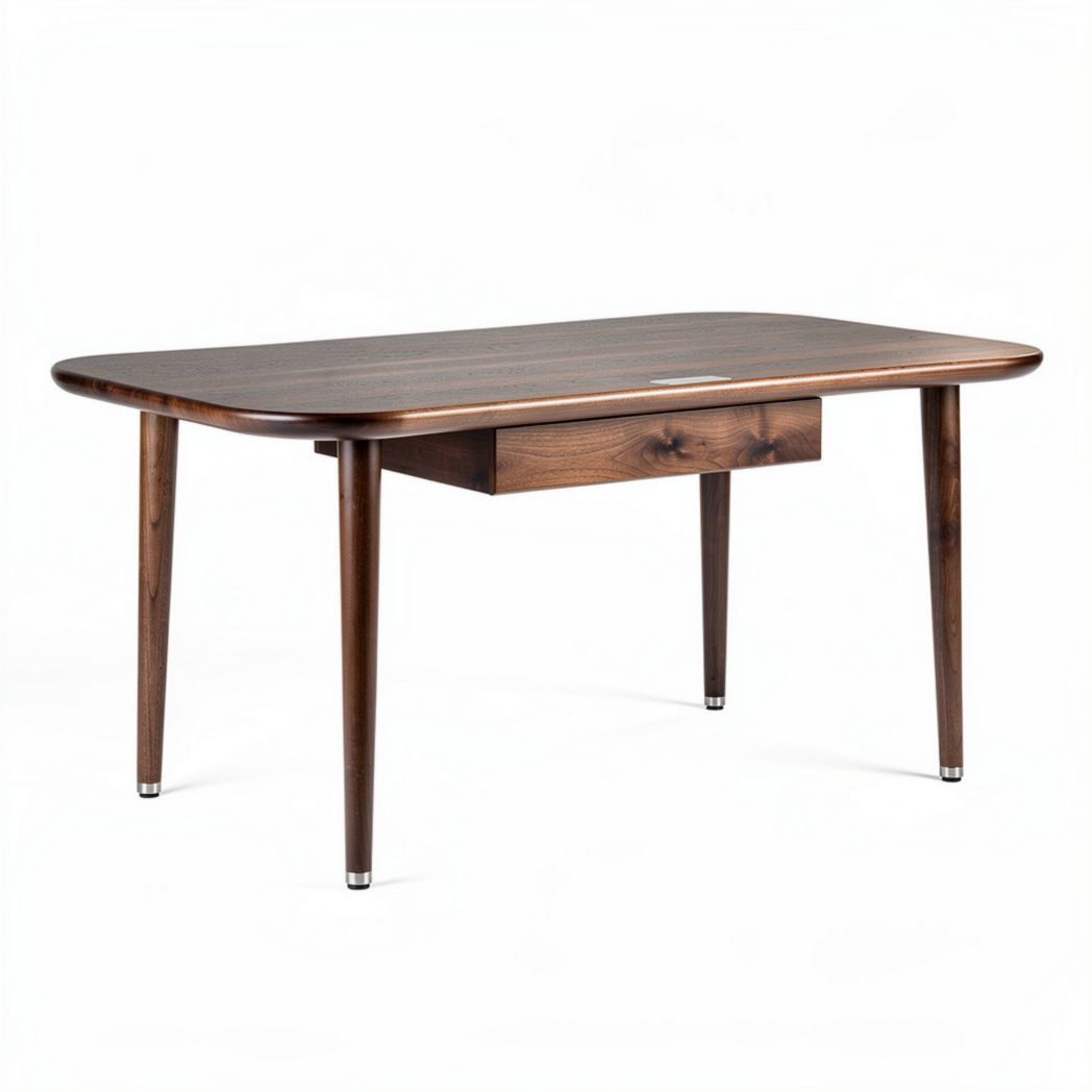 Table en bois foncé avec tiroir dimensions 150 x 90 x 75cm