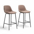 Tabouret de bar en tissu beige avec structure en métal noir hauteur 100 cm