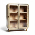 Vitrine en bois et verre avec portes en aluminium dimensions 80 x 40 x 120cm