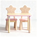 Table et chaises en bois pour enfants avec motifs étoiles dimensions 75 x 50 x 50cm