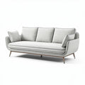 Canapé en tissu gris clair avec coussin supplémentaire 200 x 85 x 90cm