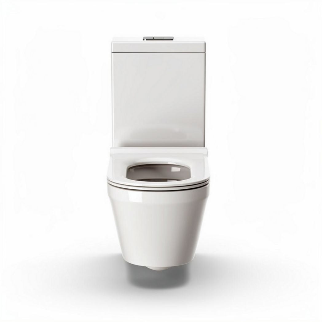 Toilettes suspendues en céramique blanche avec système de chasse d'eau compact 76 x 38 x 65 cm