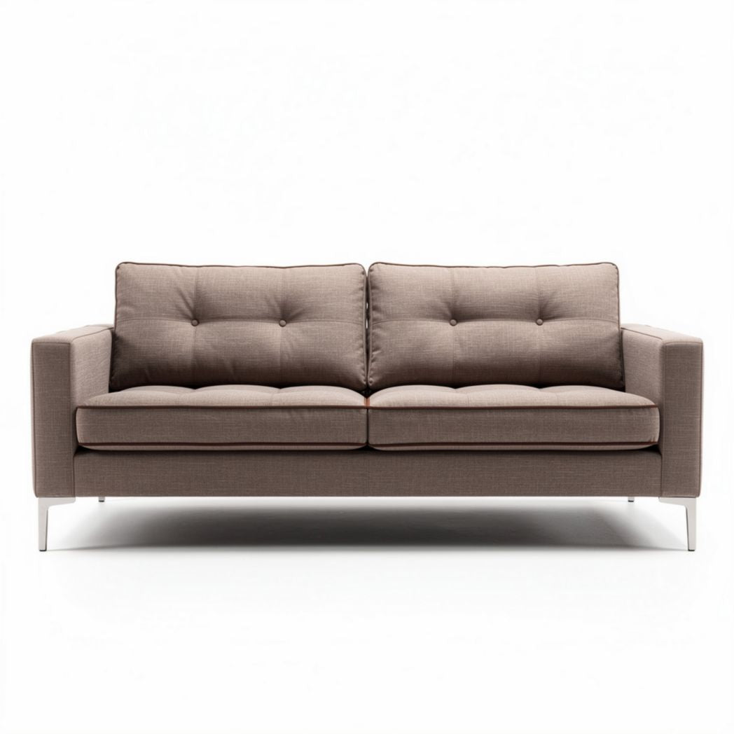 Canapé contemporain en tissu beige avec des dimensions de 200 x 85 x 80cm